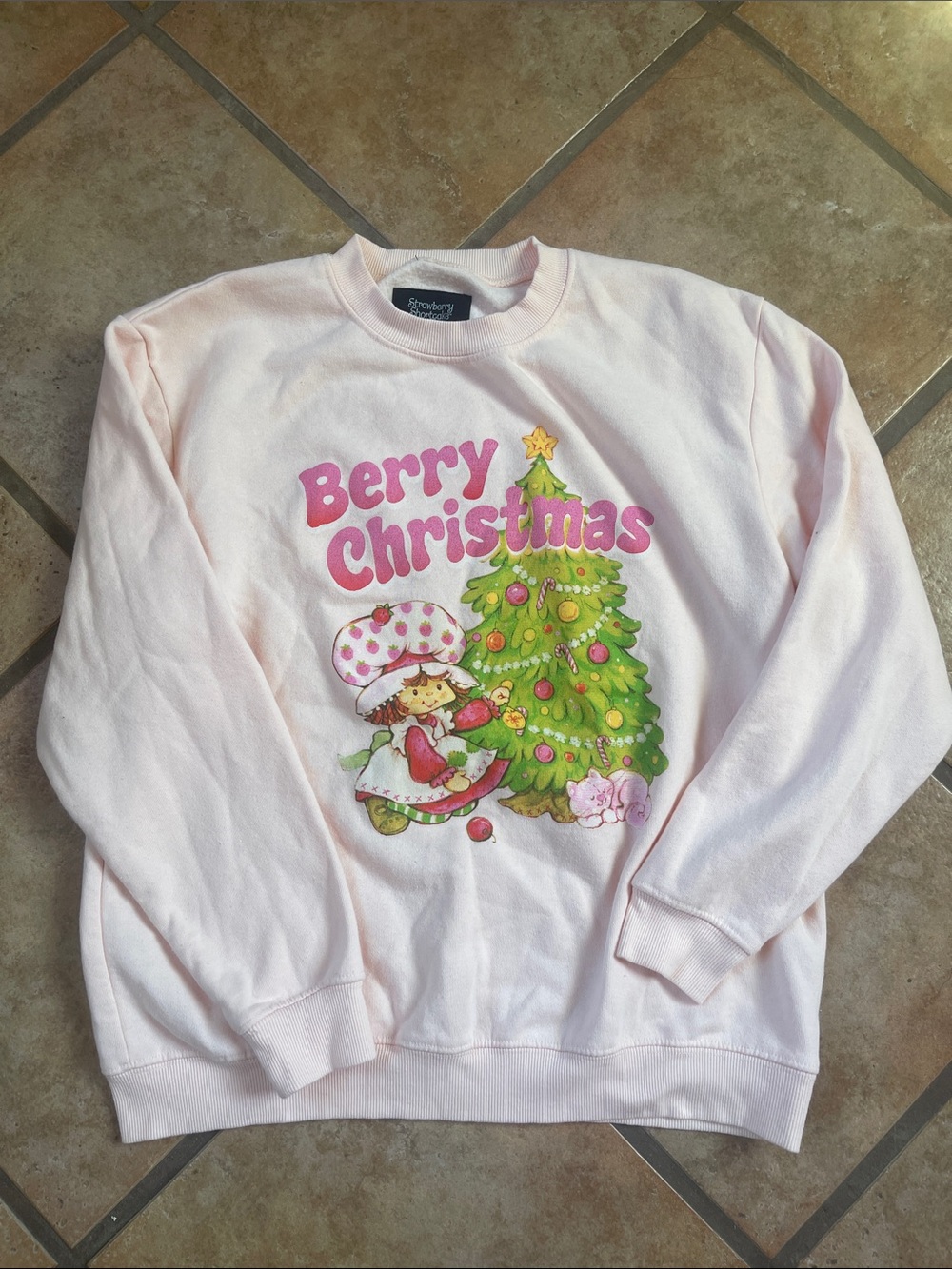 Pink 'Berry Christmas' Graphic Crewneck Sweatshirt